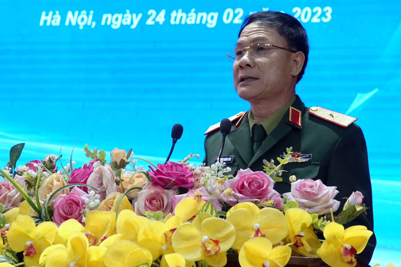 Thiếu tướng Trương Quang Hoài - Phó Hiệu trưởng Trường SQLQ 1 phát biểu tại chương trình Thiếu tướng Trương Quang Hoài - Phó Hiệu trưởng Trường SQLQ 1 phát biểu tại chương trình