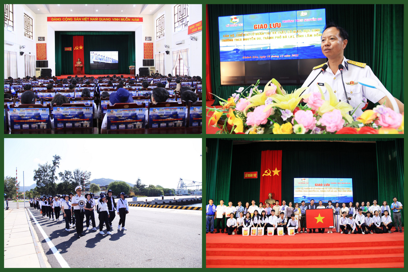 Một số hình ảnh hoạt động của giáo viên và học sinh Trường THCS Nguyễn Du tại Lữ đoàn 162, ngày 10/12.