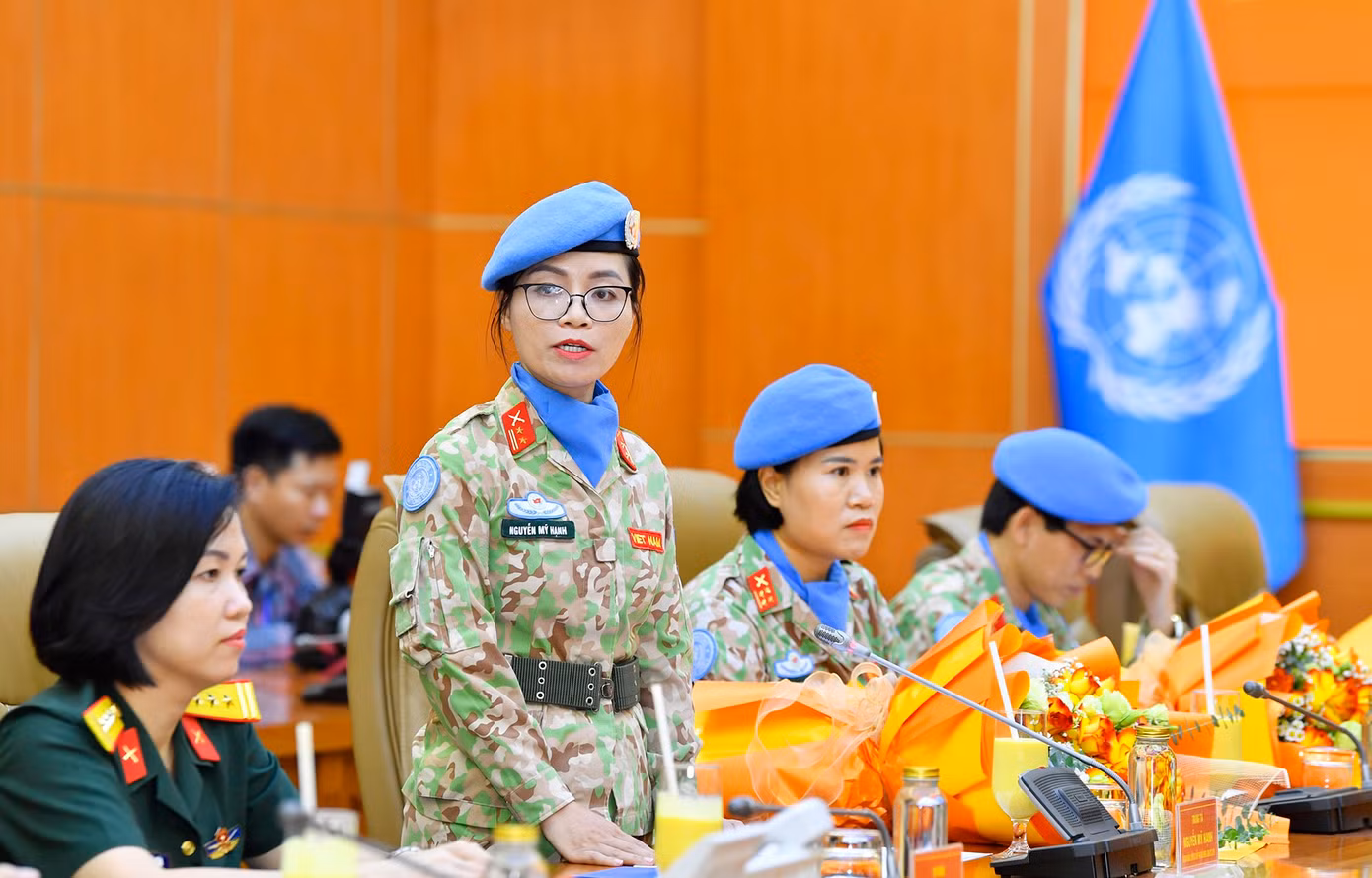Thay mặt 3 sĩ quan được cử đi làm nhiệm vụ quốc tế đợt này, Trung tá Nguyễn Mỹ Hạnh bày tỏ quyết tâm hoàn thành tốt và xuất sắc nhiệm vụ được LHQ và Bộ Quốc phòng giao.