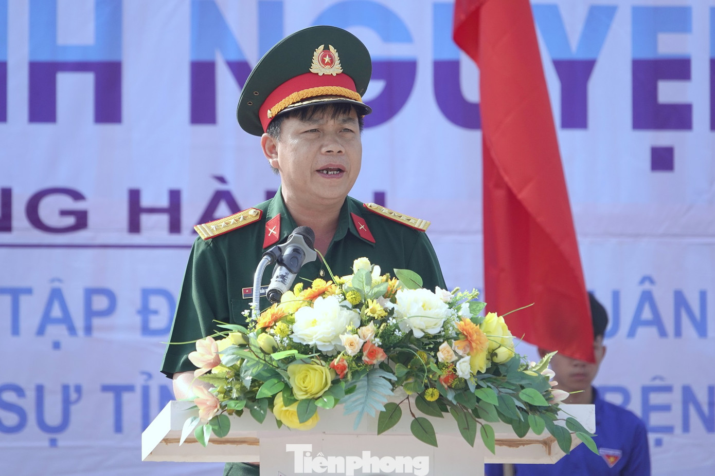 Đại tá Trần Viết Năng - Trưởng ban Thanh niên Quân đội phát động Chiến dịch Thanh niên tình nguyện Hè 2023, sáng 7/6.