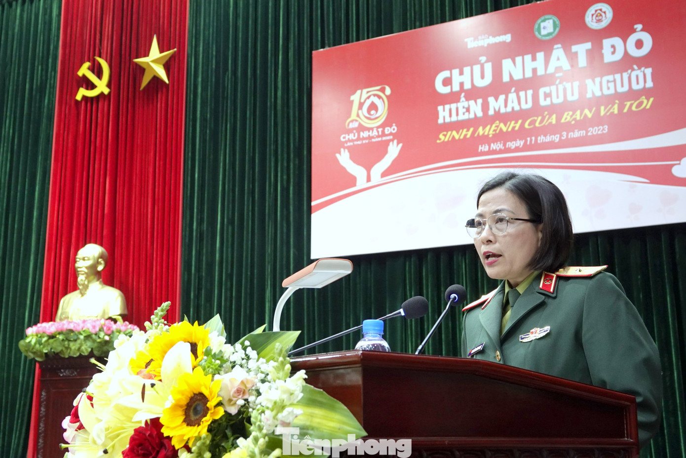 Thiếu tướng, PGS.TS Nguyễn Hoàng Ngọc - Phó Giám đốc Bệnh viện Trung ương Quân đội 108 phát biểu tại chương trình