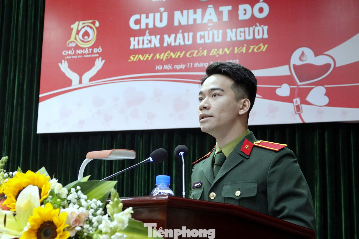 Đại diện cán bộ, ĐVTN Học viện KTQS phát biểu.