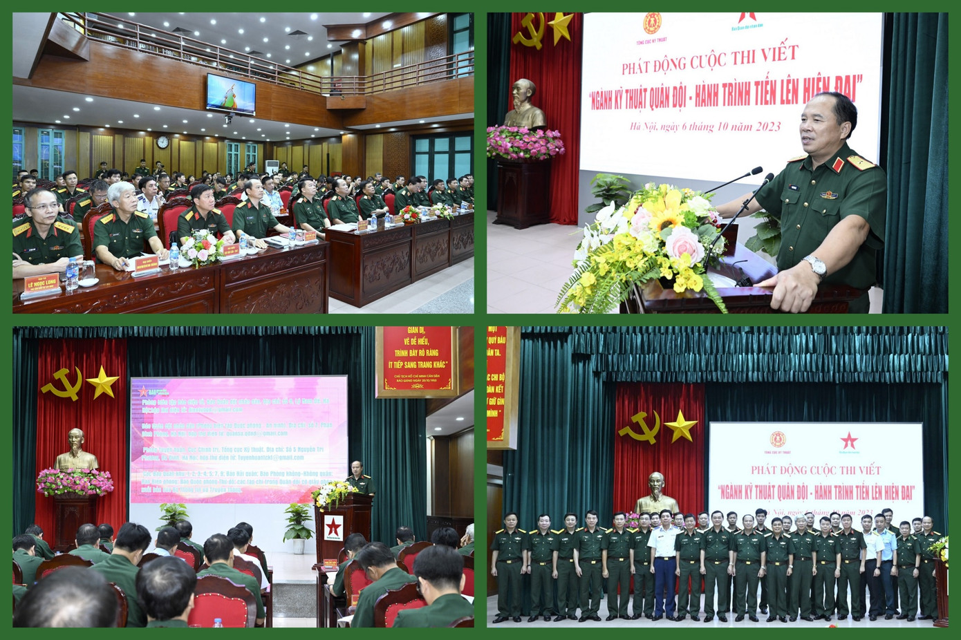 Dự lễ phát động có Trung tướng Trần Minh Đức - Chủ nhiệm Tổng cục Kỹ thuật; Trung tướng Trần Duy Hưng - Chính ủy Tổng cục Kỹ thuật (Trưởng ban chỉ đạo cuộc thi); Thiếu tướng Đoàn Xuân Bộ - Tổng biên tập Báo QĐND (đồng Trưởng ban chỉ đạo cuộc thi); đại biểu Cục Tuyên huấn, Văn phòng Tổng cục Chính trị QĐND Việt Nam.