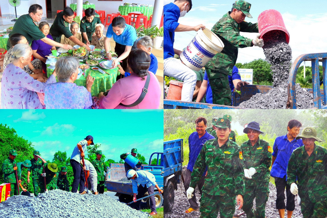 Tuổi trẻ BĐBP Trà Vinh chung tay xây dựng nông thôn mới và tổ chức “Bữa cơm yêu thương” cho đối tượng chính sách.