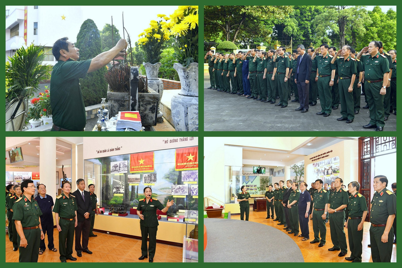 Các đại biểu tham dự tọa đàm tiến hành dâng hương, viếng Đài tưởng niệm các Anh hùng liệt sĩ Quân đoàn 1 và tham quan Bảo tàng Quân đoàn.