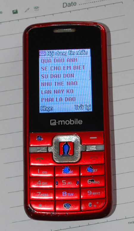 Một trong nhiều tin Quang nhắn đe dọa chị Hà