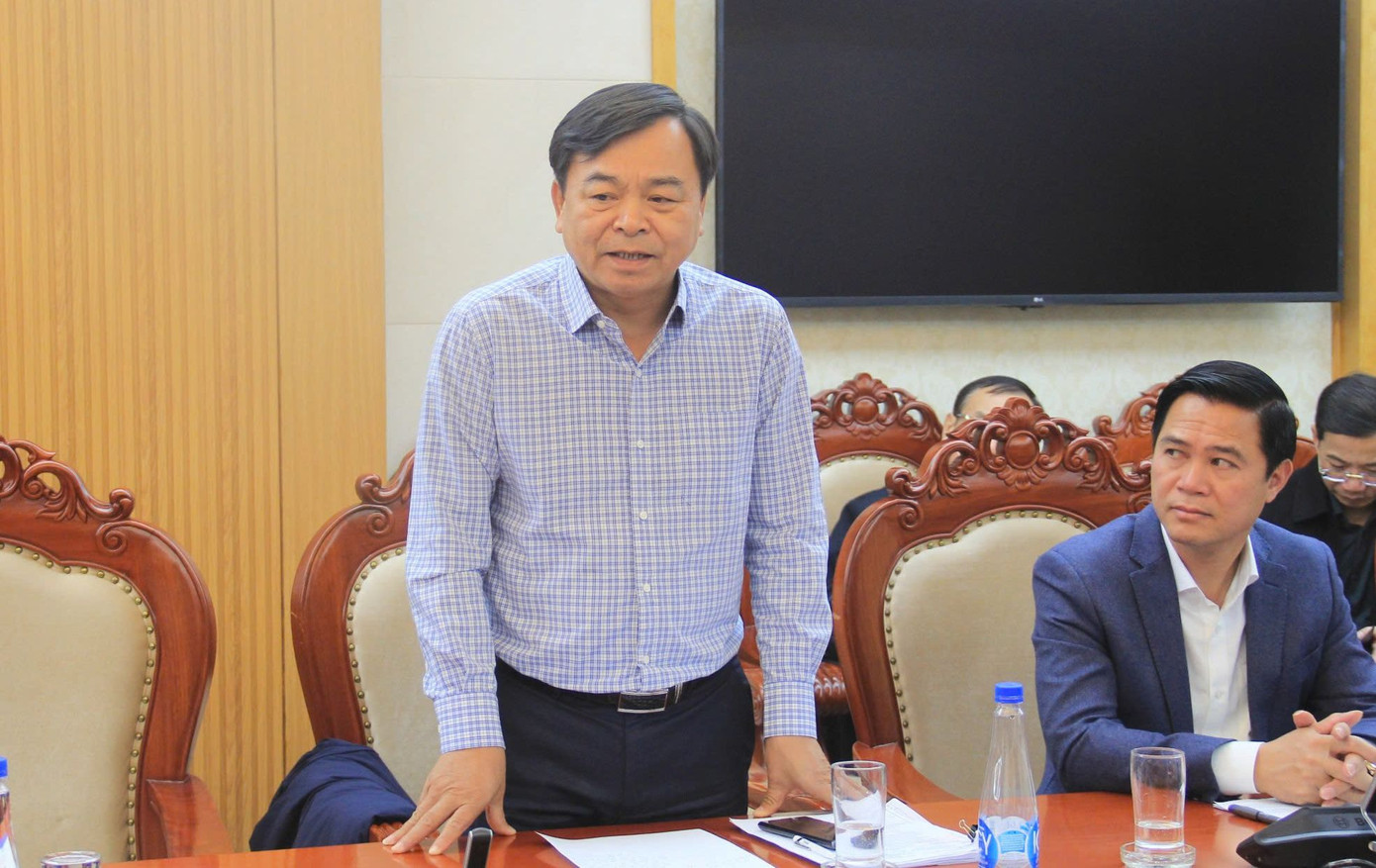 Thứ trưởng Nguyễn Hoàng Hiệp cho biết Bộ NN&amp;PTNT tiếp thu toàn bộ nội dung kết luận thanh tra và sẽ nghiêm túc thực hiện kết luận thanh tra. Ảnh: Báo Thanh tra.