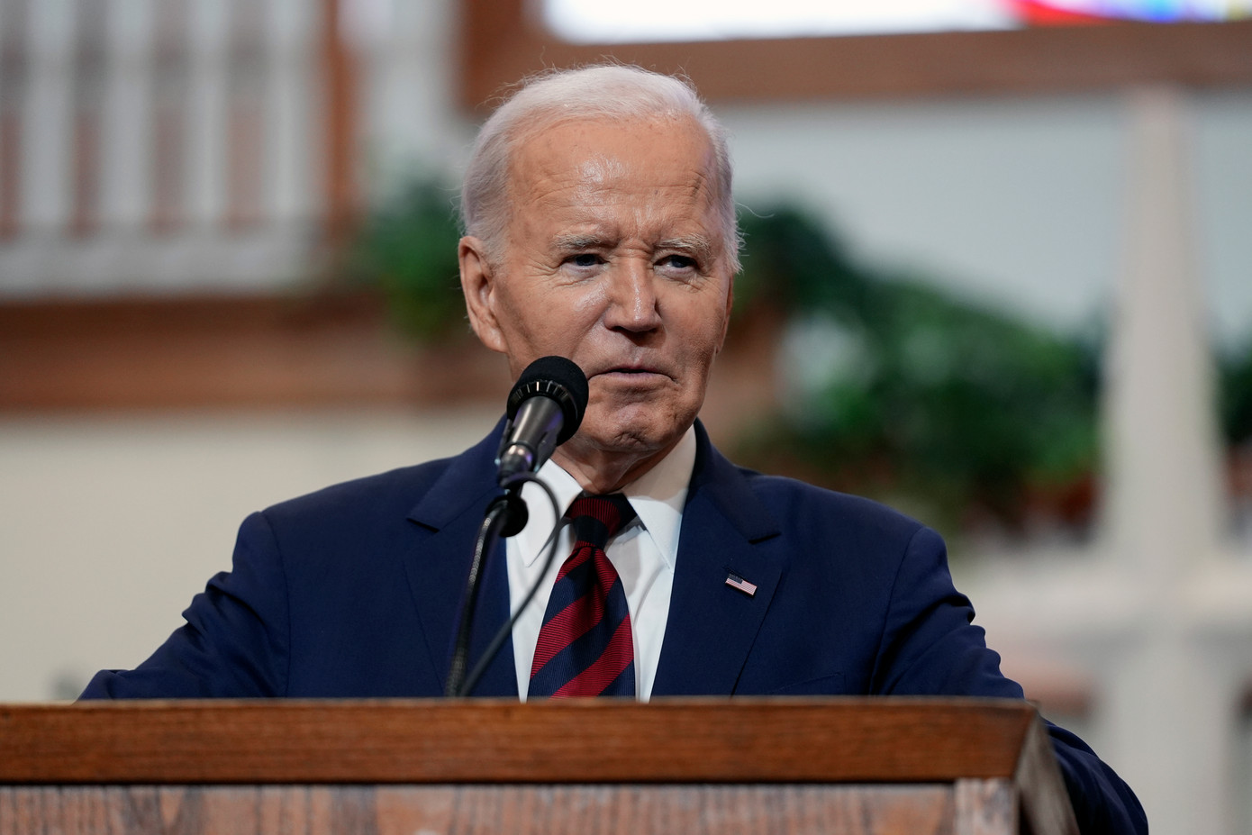 Tổng thống Mỹ Biden phát biểu tại nhà thờ ở Nam Carolina ngày 19/1. (Ảnh: AP) Tổng thống Mỹ Biden phát biểu tại nhà thờ ở Nam Carolina ngày 19/1. (Ảnh: AP)