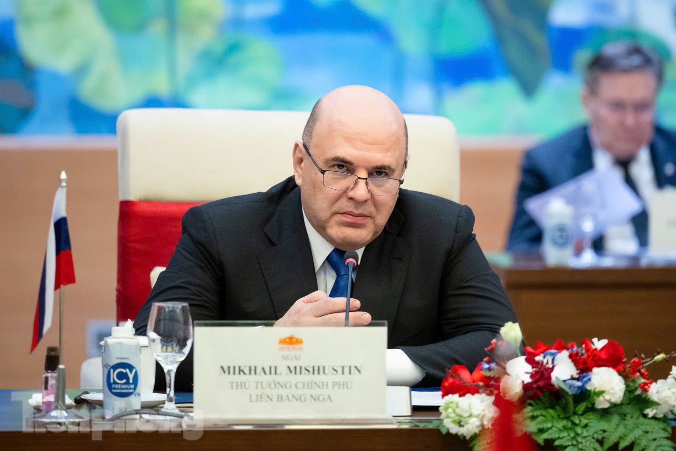 Thủ tướng Nga Mikhail Mishustin tại cuộc hội kiến Chủ tịch Quốc hội Trần Thanh Mẫn. (Ảnh: Như Ý) Thủ tướng Nga Mikhail Mishustin tại cuộc hội kiến Chủ tịch Quốc hội Trần Thanh Mẫn. (Ảnh: Như Ý)