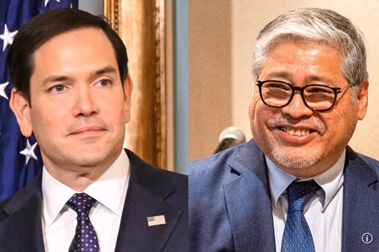 Ngoại trưởng Mỹ Marco Rubio và người đồng cấp Philippines Enrique Manalo. (Ảnh: SCMP)