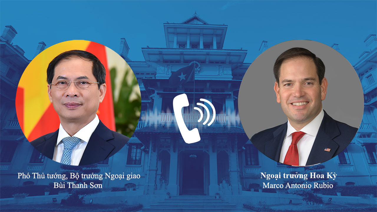 Phó Thủ tướng, Bộ trưởng Ngoại giao Bùi Thanh Sơn và Ngoại trưởng Mỹ Marco Rubio. (Ảnh: Mofa)