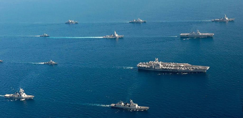 Hạm đội tàu sân bay Mỹ thời gian gần đây thường xuyên hiện diện tại Biển Đông và vừa có cuộc tập trận tại khu vực này