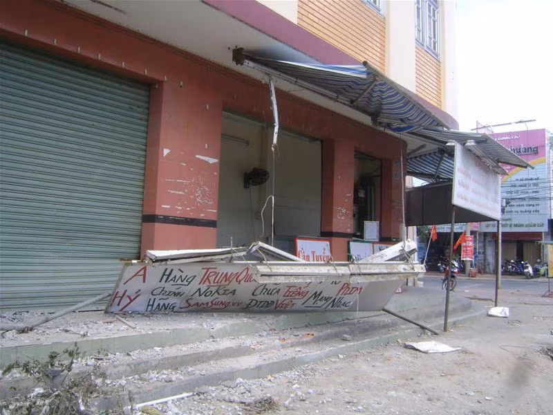 Hiện trường vụ tai nạn trên đường Ngô Quyền, phường 2 (TP Cà Mau).