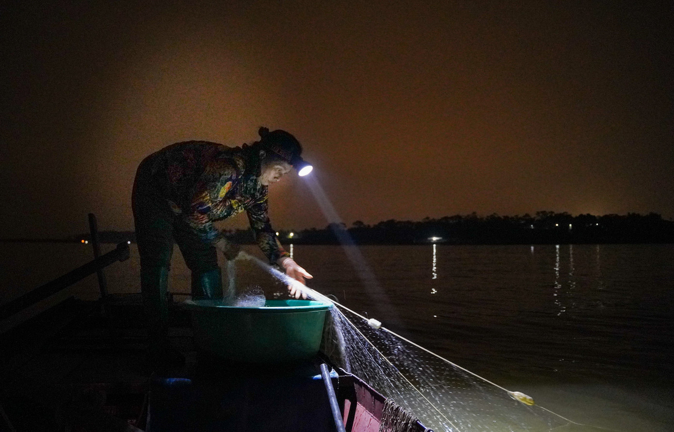 Chị Hiền đánh cá đêm trên sông Hồng Chị Hiền đánh cá đêm trên sông Hồng