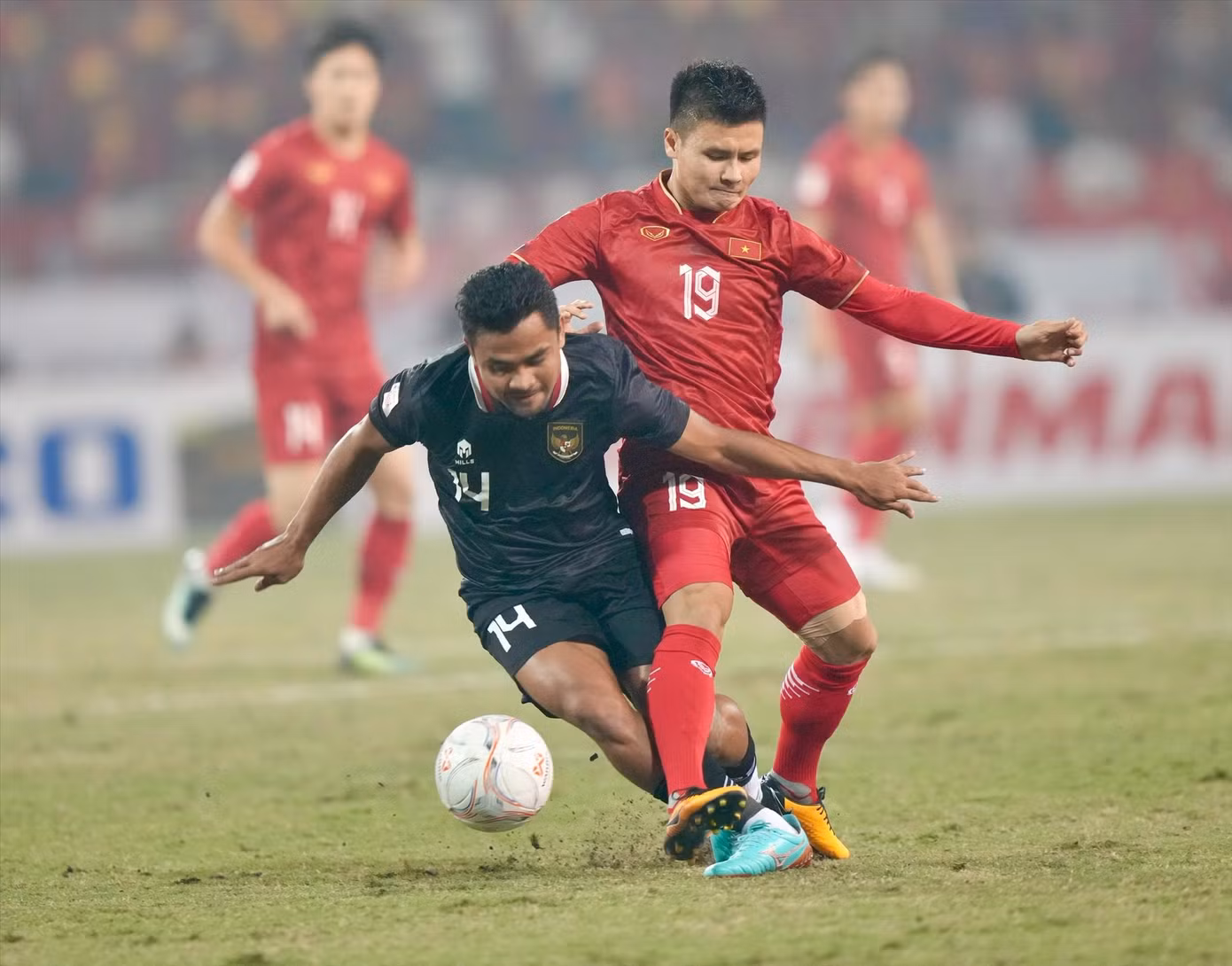 Quang Hải trong chiến thắng 2-0 của ĐT Việt Nam trước Indonesia tại AFF Cup 2022. Ảnh: Hữu Phạm