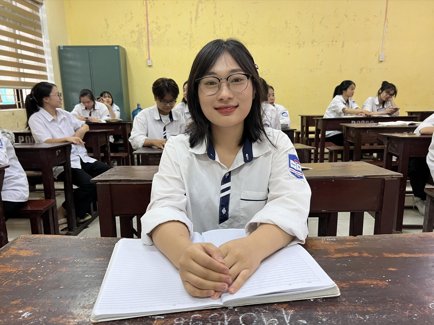 Nguyễn Thị Thiện trong lớp 12A11,Trường THPT Lê Văn Thịnh (Bắc Ninh). Ảnh: Quỳnh Anh