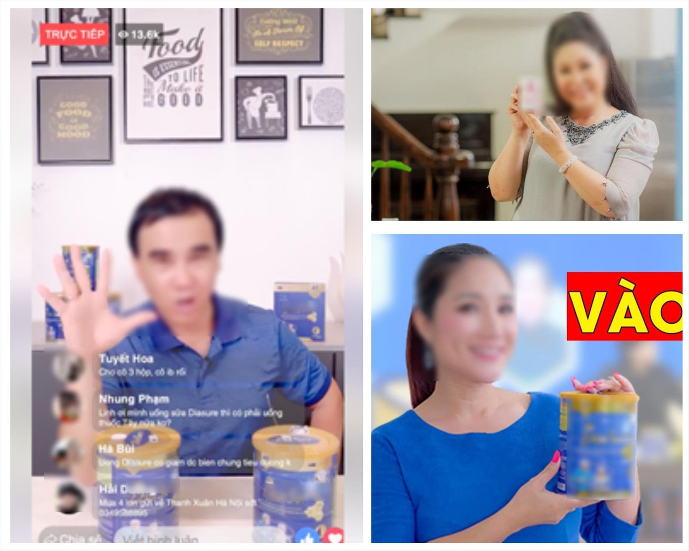 Tràn lan các quảng cáo thổi phồng công dụng do một số nghệ sĩ nổi tiếng thực hiện Tràn lan các quảng cáo thổi phồng công dụng do một số nghệ sĩ nổi tiếng thực hiện