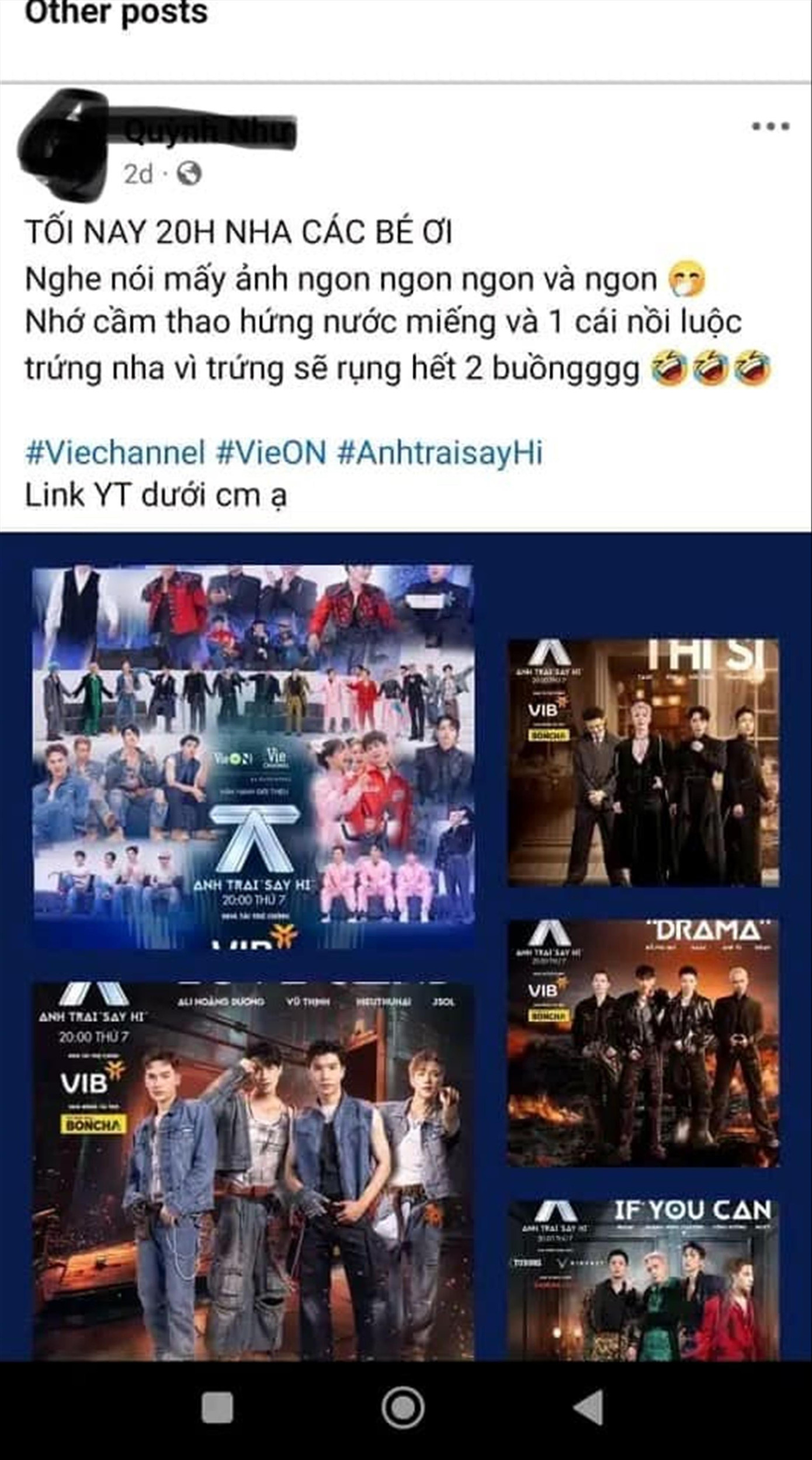 Phát ngôn có tính chất quấy rối dàn thí sinh Anh trai say hi được cư dân mạng chụp lại. Ảnh: CMH Phát ngôn có tính chất quấy rối dàn thí sinh Anh trai say hi được cư dân mạng chụp lại. Ảnh: CMH