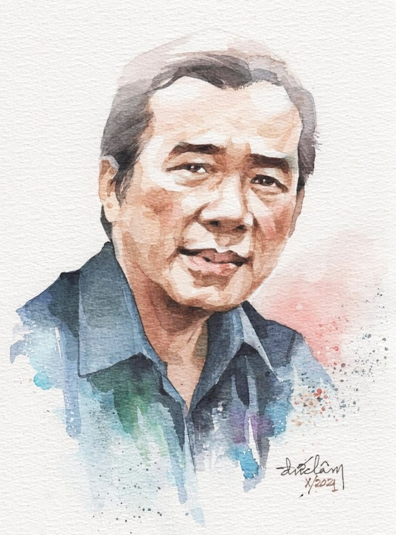 Tác giả Phạm Công Luận qua nét vẽ họa sĩ Đức Lâm