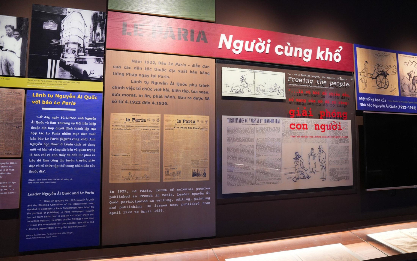 Thời kỳ hoạt động trên đất Pháp, Nguyễn Ái Quốc viết nhiều tin tức, bài xã luận, truyện ngắn, dịch thuật, tiểu phẩm,… trên tờ Le Paria. Ảnh: TRỌNG QUÂN Thời kỳ hoạt động trên đất Pháp, Nguyễn Ái Quốc viết nhiều tin tức, bài xã luận, truyện ngắn, dịch thuật, tiểu phẩm,… trên tờ Le Paria. Ảnh: TRỌNG QUÂN