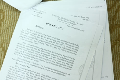 Đơn kêu cứu được ông Khai gửi khắp nơi