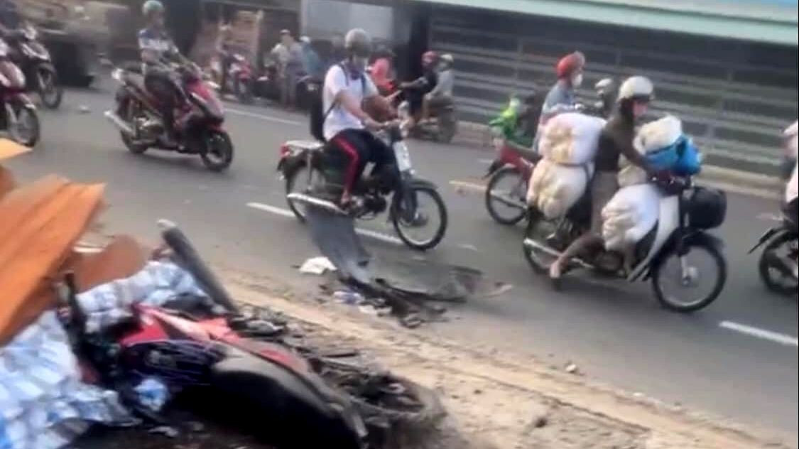 Hiện trường vụ tai nạn khiến một người tử vong - Ảnh: Tấn Minh