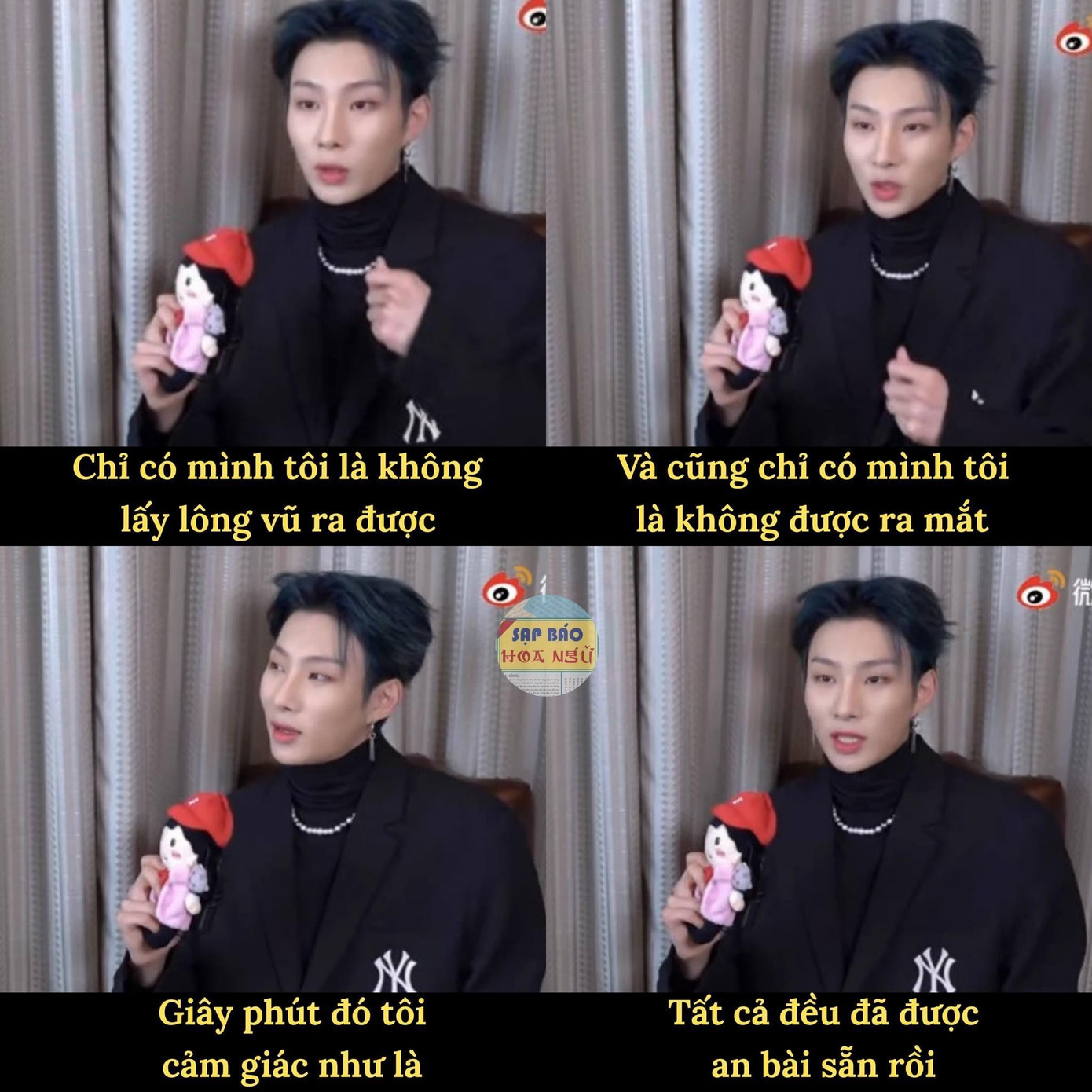 Oscar chia sẻ về chiếc lông vũ định mệnh trong chương trình. - Ảnh: Sạp Báo Hoa Ngữ