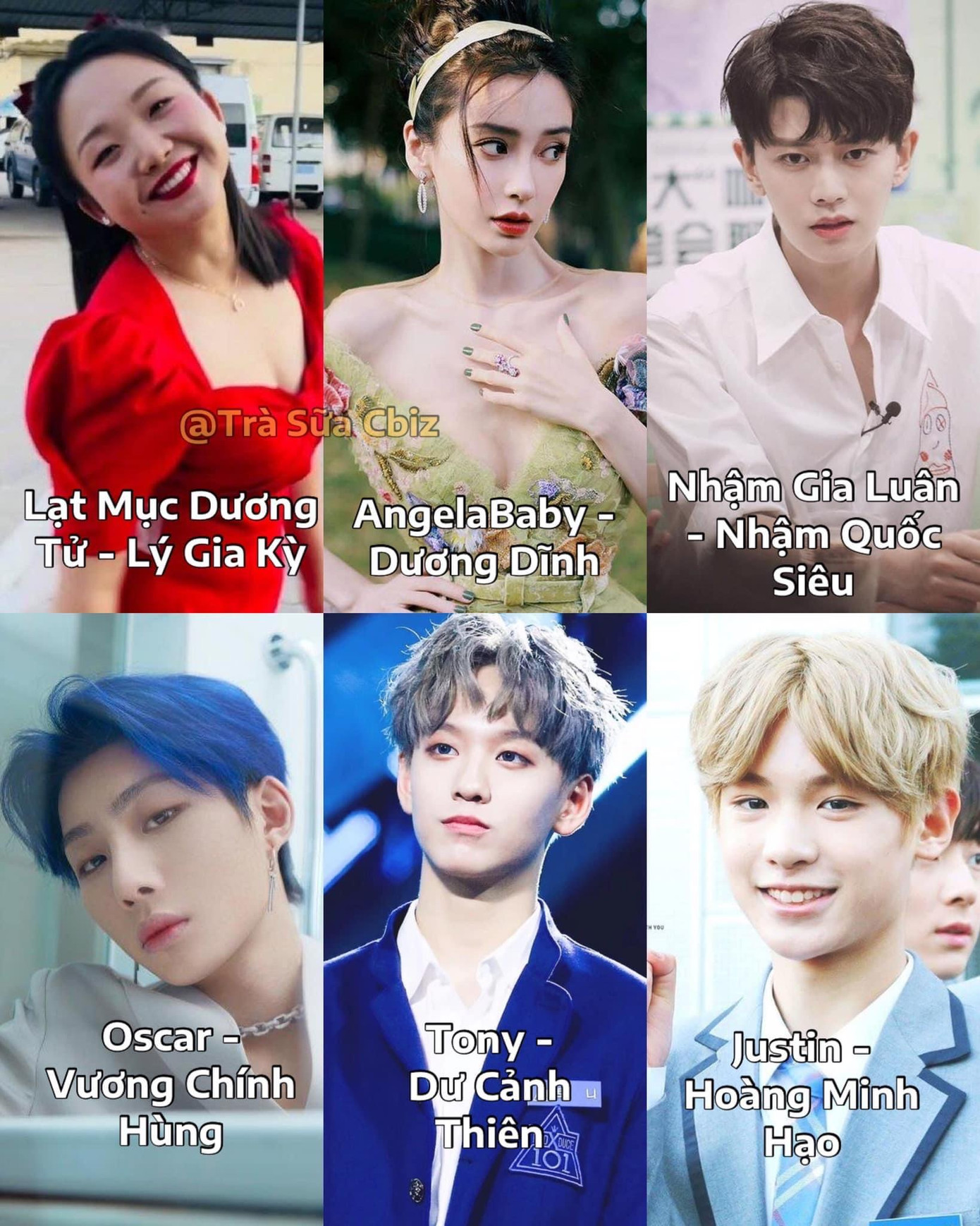 Những ngôi sao có nguy cơ phải đổi về tên thật nếu thông tin Quảng Điện yêu cầu đổi tên là đúng. - Ảnh: Trà sữa C-Biz Những ngôi sao có nguy cơ phải đổi về tên thật nếu thông tin Quảng Điện yêu cầu đổi tên là đúng. - Ảnh: Trà sữa C-Biz