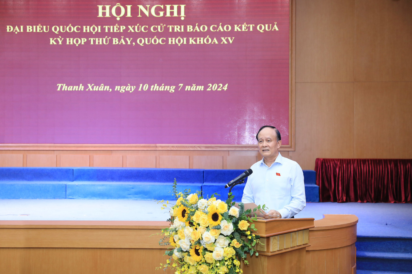 Phó Bí thư Thành ủy Hà Nội Nguyễn Ngọc Tuấn phát biểu tại hội nghị