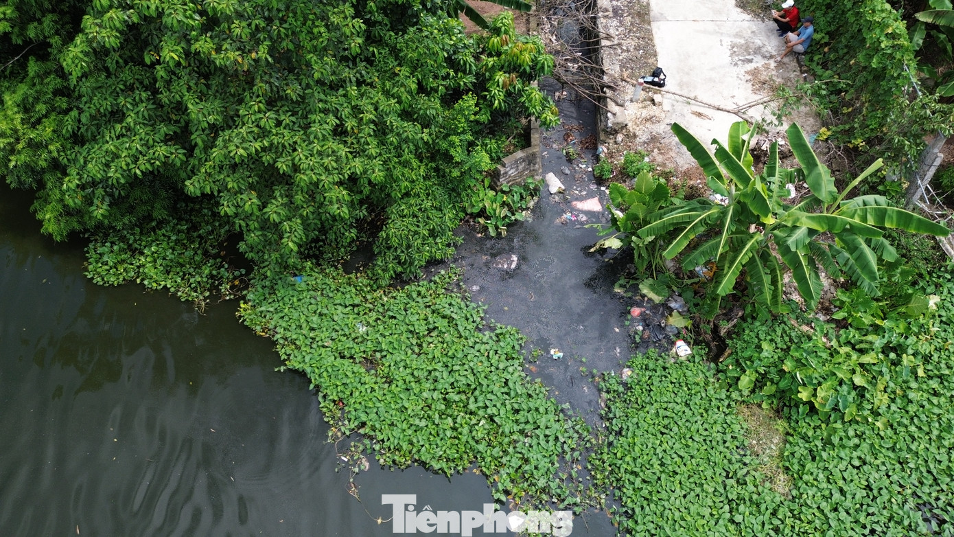 Nước thải từ chăn nuôi, sinh hoạt tại khu dân cư thuộc xã Ngọc Lũ (huyện Bình Lục) đổ ra sông Châu Giang.