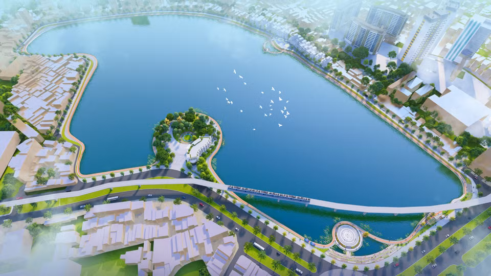 Phối cảnh hồ Đống Đa sau cải tạo dự án Phối cảnh hồ Đống Đa sau cải tạo dự án