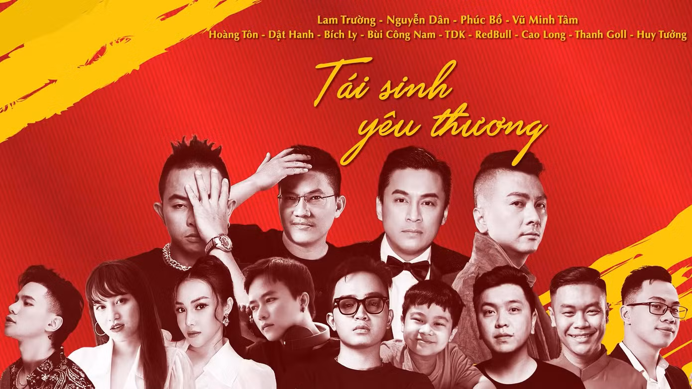 Tái sinh yêu thương do nhạc sĩ Vũ Minh Tâm sáng tác và phối khí, Phúc Bồ viết và thể hiện phần rap cùng sự tham gia của các ca sĩ Lam Trường, Hoàng Tôn, Bùi Công Nam, TDK, nhạc sĩ Nguyễn Dân cùng một số giọng ca trẻ.