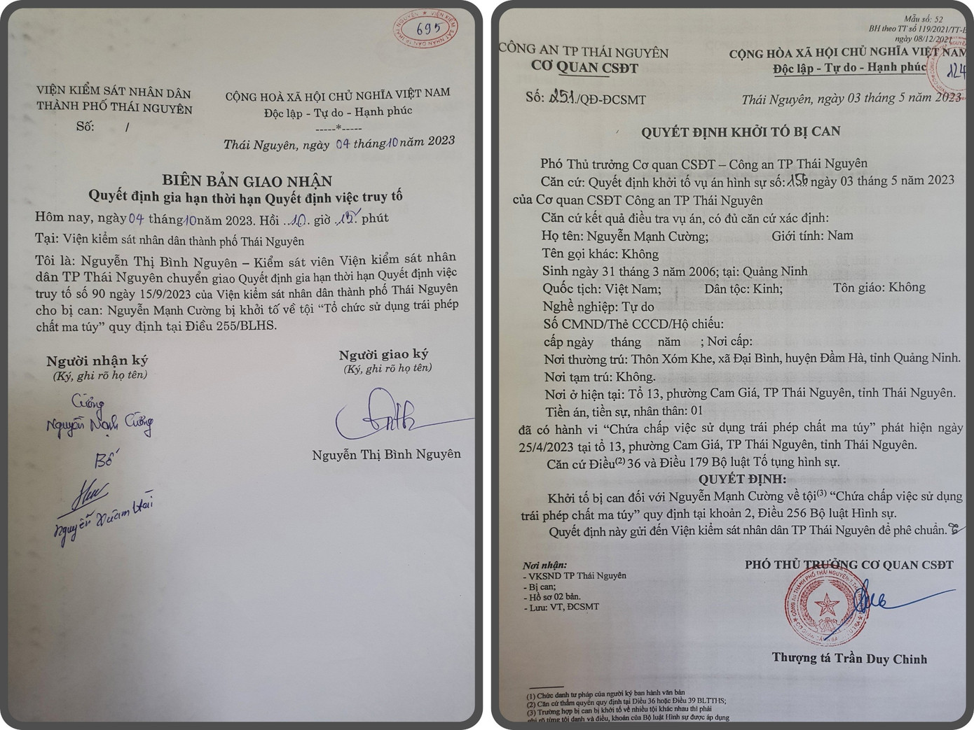 2 văn bản mà các cơ quan tố tụng đã có dấu hiệu vi phạm hoạt động tố tụng hình sự. 2 văn bản mà các cơ quan tố tụng đã có dấu hiệu vi phạm hoạt động tố tụng hình sự.