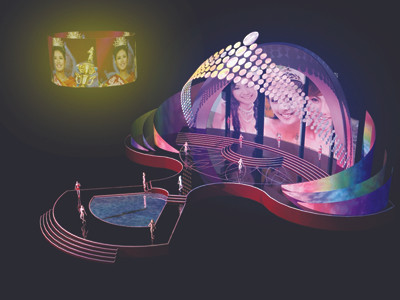 Phối cảnh 3D sân khấu đêm chung kết HHVN 2012. Ảnh: Công Khanh. Phối cảnh 3D sân khấu đêm chung kết HHVN 2012. Ảnh: Công Khanh.