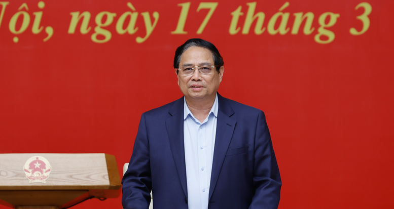 Thủ tướng Chính phủ Phạm Minh Chính - Trưởng Đoàn kiểm tra số 1908 phát biểu tại hội nghị. Ảnh: VGP.