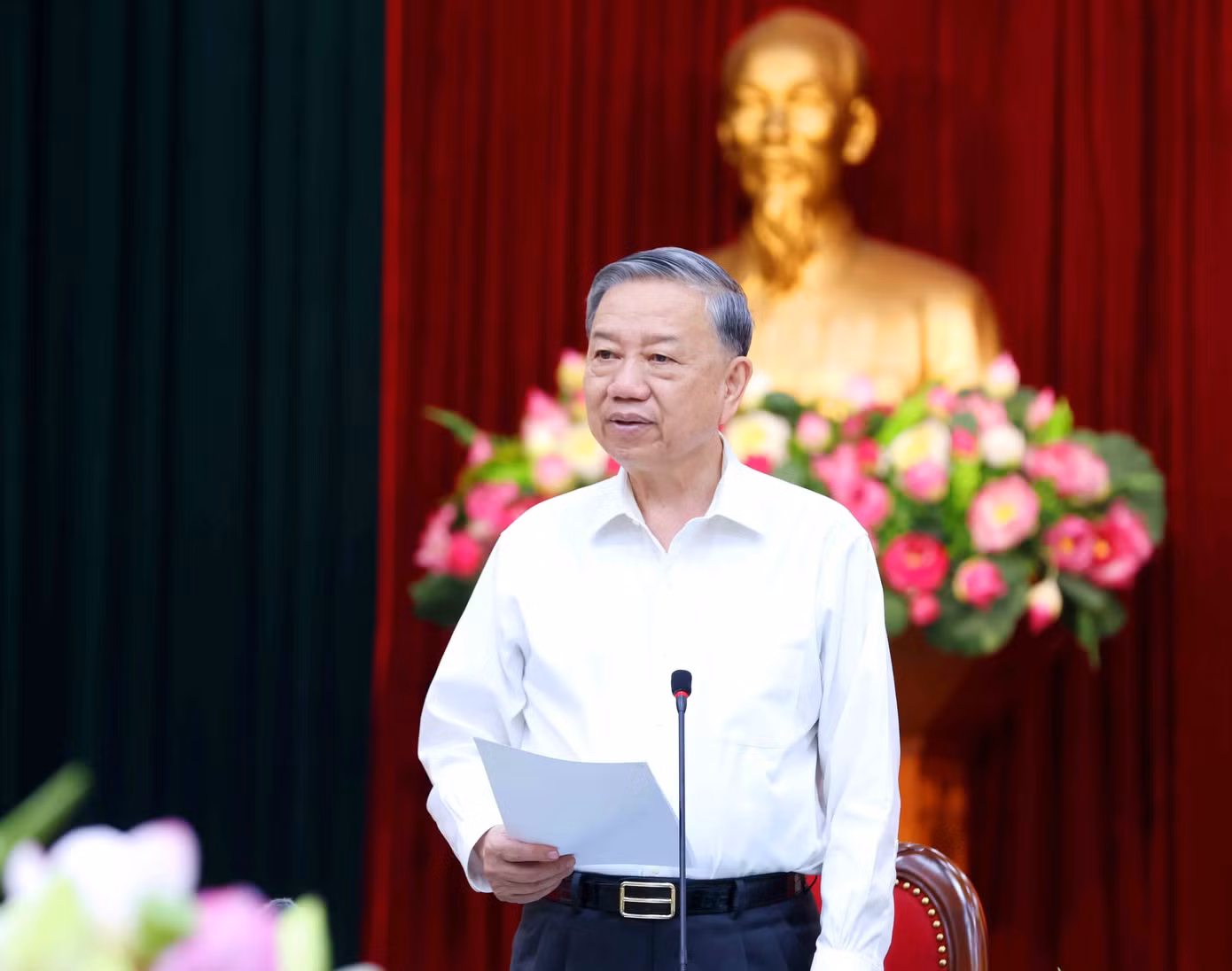 Tổng Bí thư Tô Lâm phát biểu tại buổi làm việc. Ảnh: TTXVN.