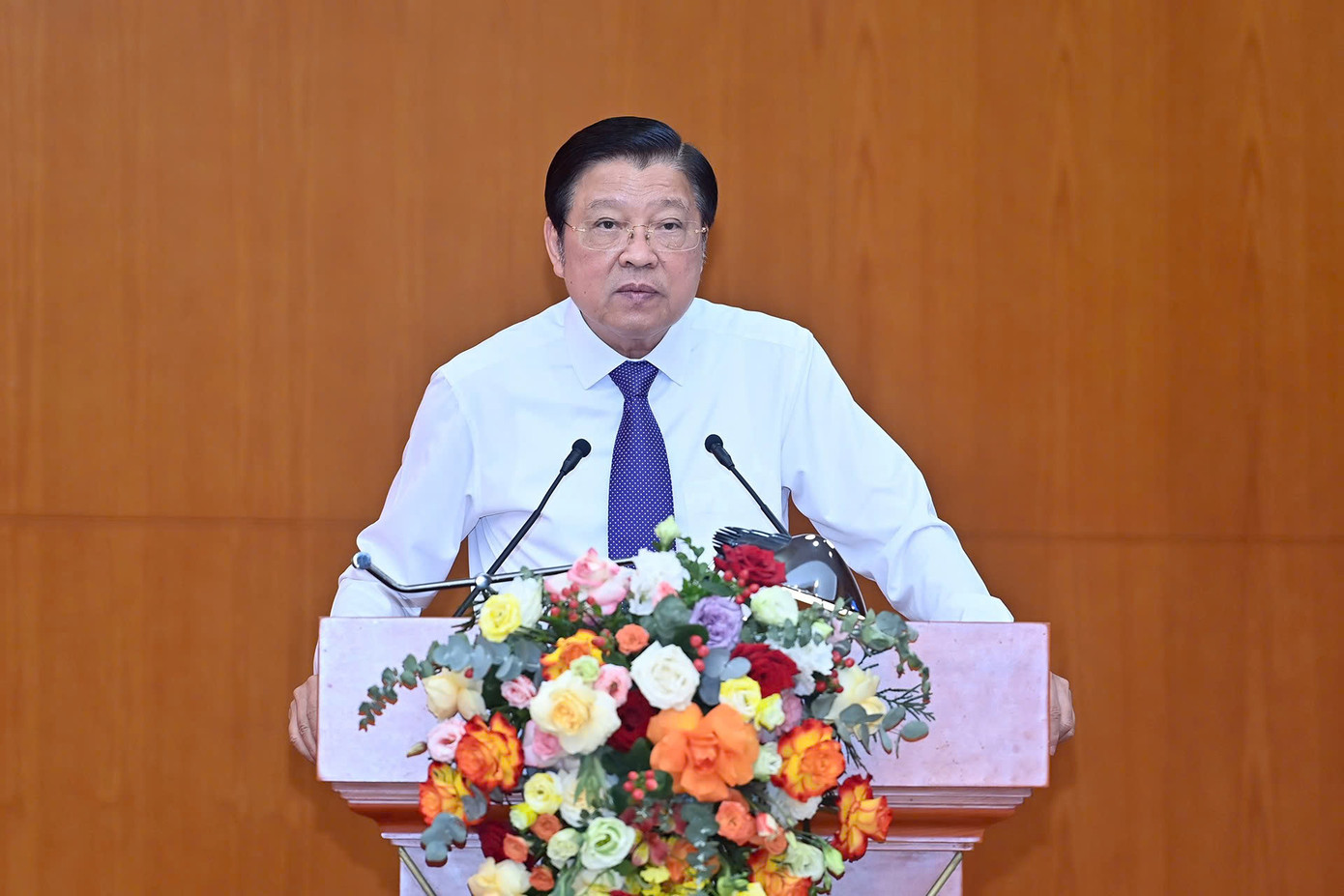 Trưởng Ban Nội chính Trung ương Phan Đình Trạc phát biểu tại hội nghị. Ảnh: Đăng Khoa.