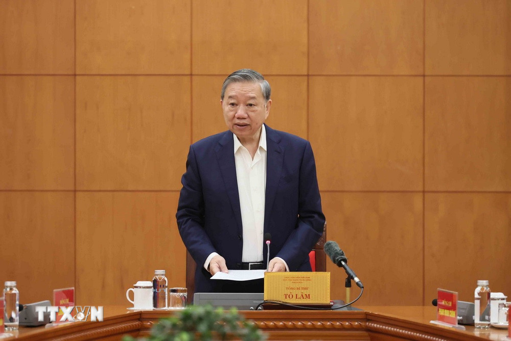Tổng Bí thư Tô Lâm kết luận phiên họp. Ảnh: TTXVN.