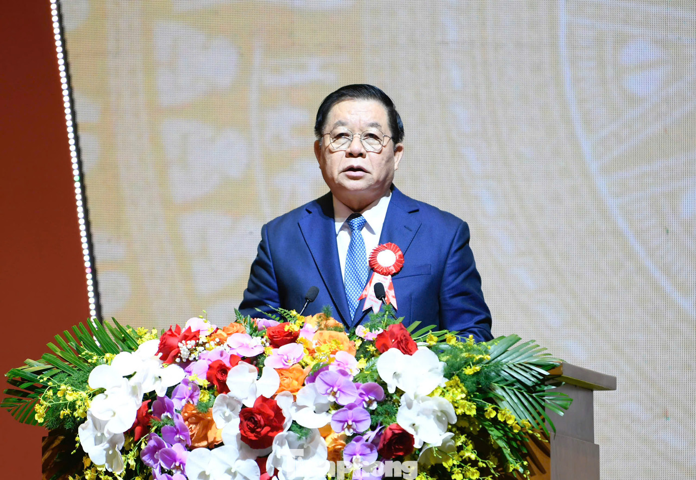 Trưởng Ban Tuyên giáo và Dân vận Trung ương trình bày diễn văn tại Lễ kỷ niệm. Ảnh: Như Ý.