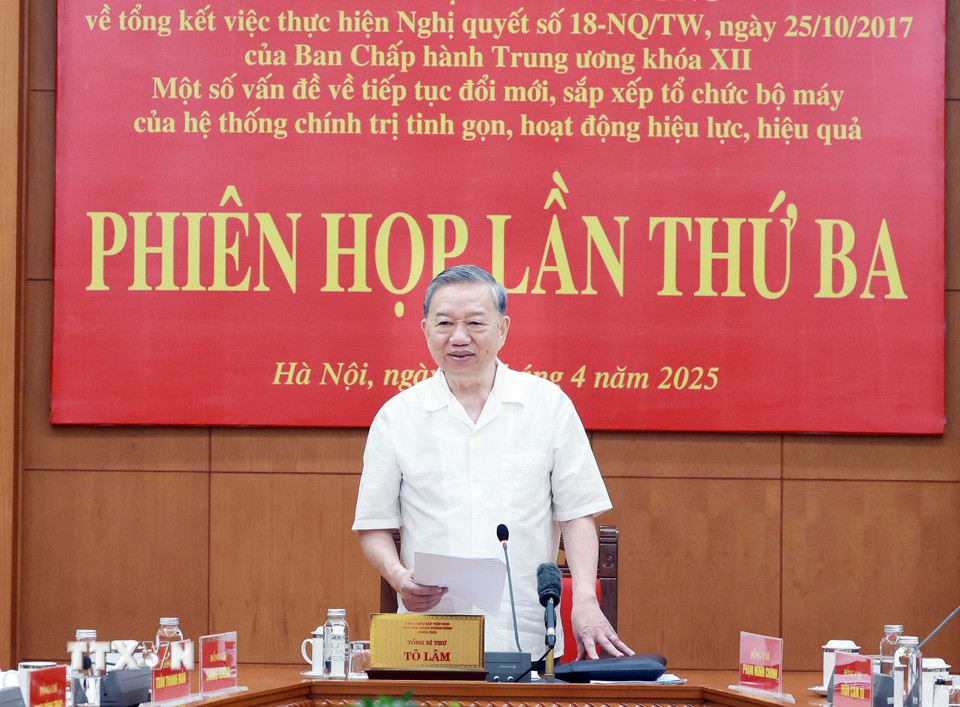 Tổng Bí thư Tô Lâm phát biểu tại phiên họp. Ảnh: TTXVN. Tổng Bí thư Tô Lâm phát biểu tại phiên họp. Ảnh: TTXVN.