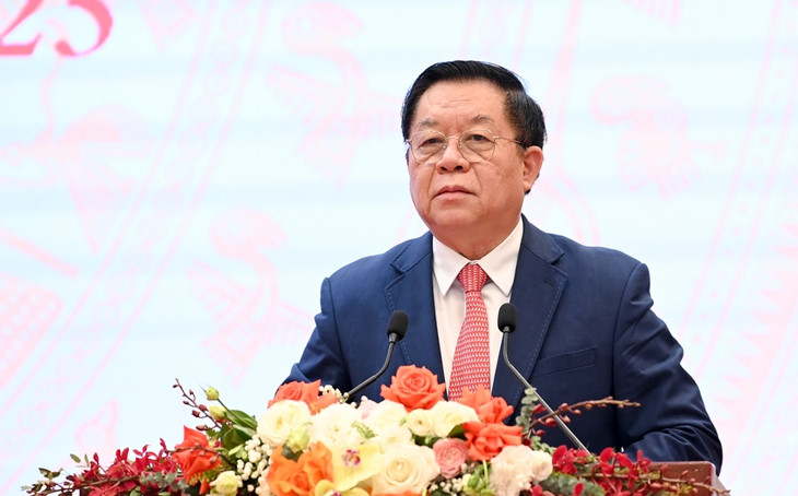 Ủy viên Bộ Chính trị, Bí thư Trung ương Đảng, Trưởng Ban Tuyên giáo và Dân vận Trung ương Nguyễn Trọng Nghĩa phát biểu tại hội thảo. Ảnh: PH. Ủy viên Bộ Chính trị, Bí thư Trung ương Đảng, Trưởng Ban Tuyên giáo và Dân vận Trung ương Nguyễn Trọng Nghĩa phát biểu tại hội thảo. Ảnh: PH.