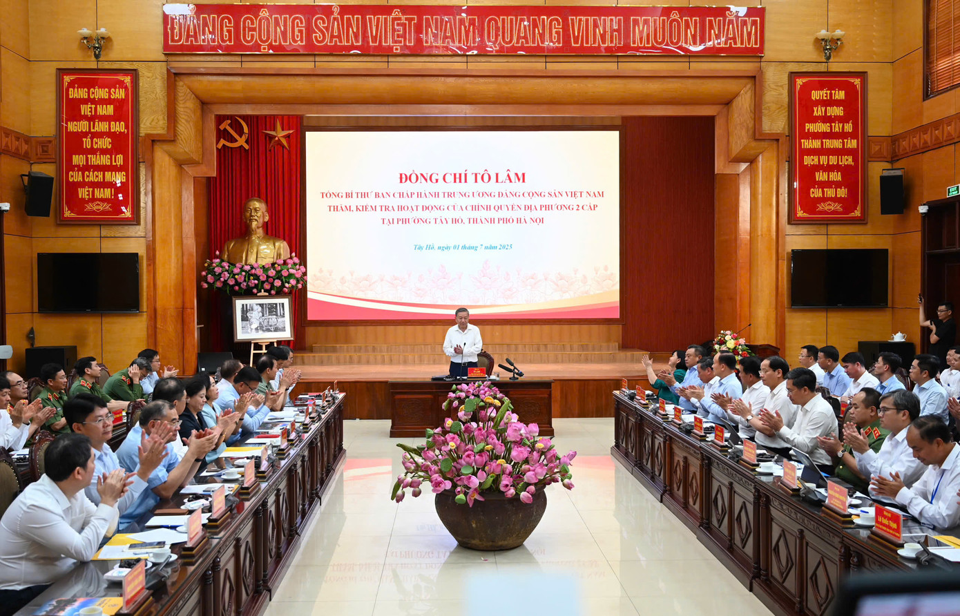 Tổng Bí thư Tô Lâm phát biểu tại buổi làm việc. Ảnh: Như Ý.