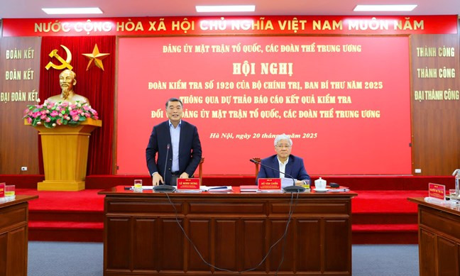 Trưởng Ban Tổ chức Trung ương Lê Minh Hưng - Trưởng Đoàn Kiểm tra phát biểu tại hội nghị. Ảnh: Thế Quảng. Trưởng Ban Tổ chức Trung ương Lê Minh Hưng - Trưởng Đoàn Kiểm tra phát biểu tại hội nghị. Ảnh: Thế Quảng.