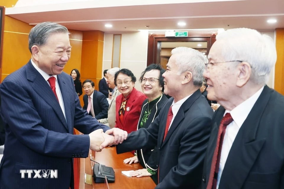 Tổng Bí thư Tô Lâm với các đại biểu dự hội nghị. Ảnh: TTXVN.