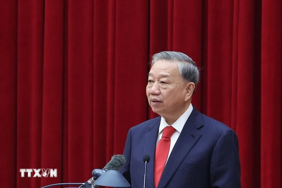 Tổng Bí thư Tô Lâm phát biểu tại hội nghị. Ảnh: TTXVN.