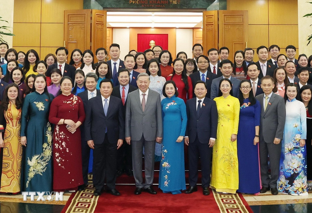 Tổng Bí thư Tô Lâm và các đại biểu. Ảnh: TTXVN. Tổng Bí thư Tô Lâm và các đại biểu. Ảnh: TTXVN.