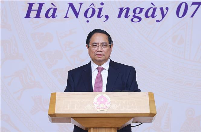 Thủ tướng Chính phủ Phạm Minh Chính phát biểu tại hội nghị. Ảnh: TTXVN.