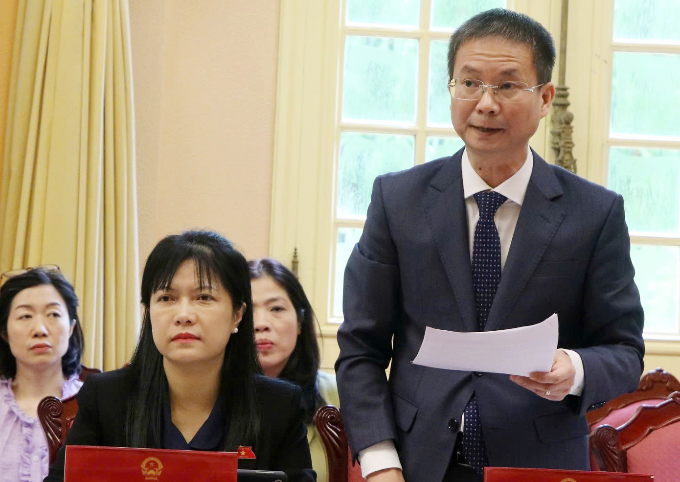 Phó Tổng Thanh tra Lê Tiến Đạt giới thiệu những điểm mới của Luật Thanh tra sửa đổi. Ảnh: Đ.X.