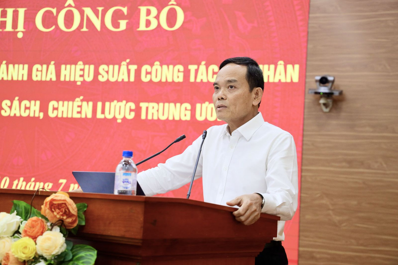 Trưởng Ban Chính sách, chiến lược Trung ương Trần Lưu Quang phát biểu tại hội nghị. Ảnh: PV.