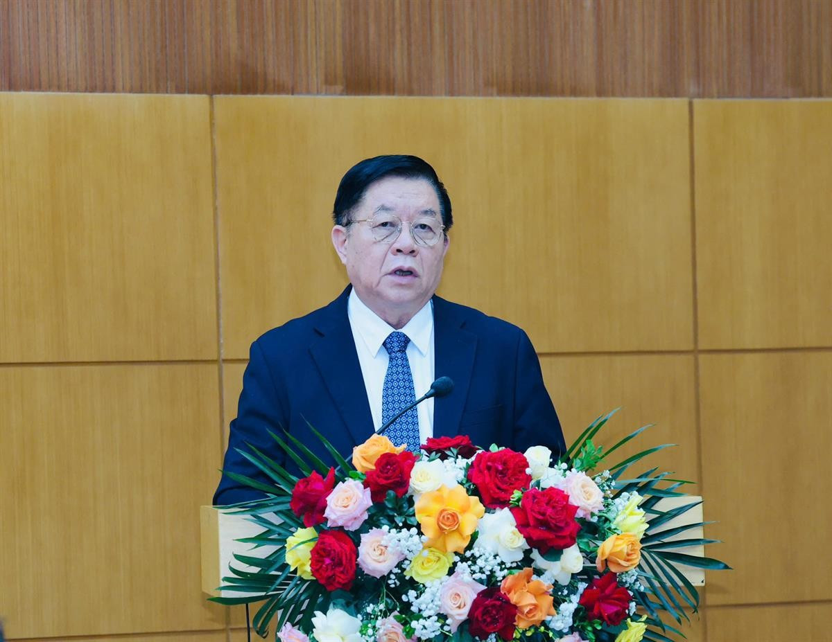 Trưởng Ban Tuyên giáo và Dân vận Trung ương Nguyễn Trọng Nghĩa phát biểu tại hội thảo. Ảnh: PV.